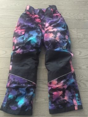 Ripzone Kids Galaxy Print Snow Pants - Purple, Teal, Pink - Size Small